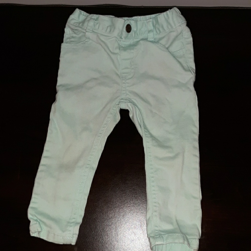 Girls 18month pastel teal pants with pockets